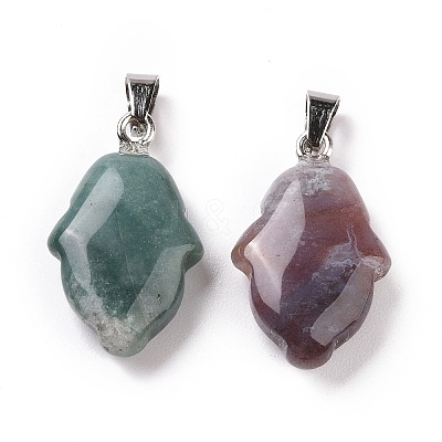 Natural Indian Agate Pendants G-B041-03P-01-1