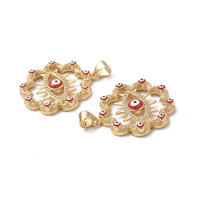 Rack Plating Brass Enamel Pendants KK-D087-27G-1