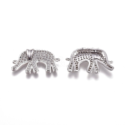 Brass Micro Pave Cubic Zirconia Links connectors ZIRC-K081-49P-1