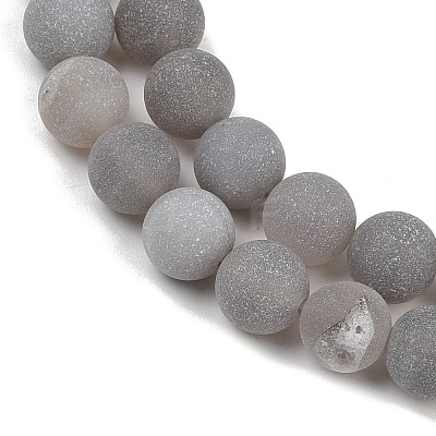 Natural Druzy Agate Beads Strands G-NH0024-A02-8mm-1
