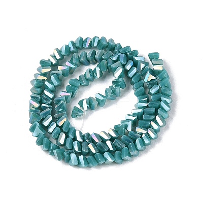 Electroplate Opaque Glass Beads Strands EGLA-Q139-01A-C16-1