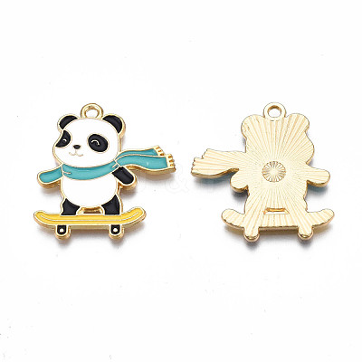 Rack Plating Alloy Enamel Pendants ENAM-N055-044-1