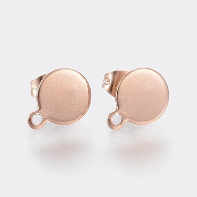 Ion Plating(IP) 304 Stainless Steel Stud Earring Findings STAS-K184-02-02RG-1