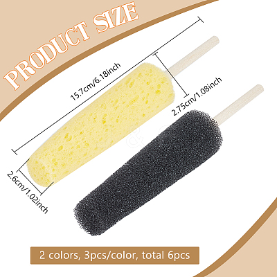 6Pcs 2 Colors Sponge Clay Sculpture Tool AJEW-BC0009-07B-1