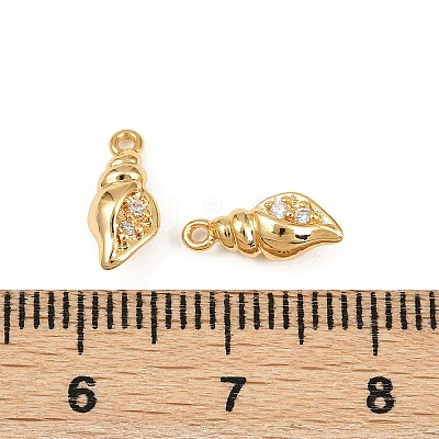 Ocean Theme Brass Micro Pave Cubic Zirconia Charms KK-F902-08O-G-1