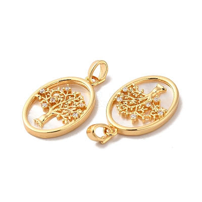 Brass Shell Pendants KK-M243-34G-1