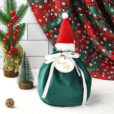 Christmas Hat Velvet Drawstring Bags ST-CJ0001-01B-1