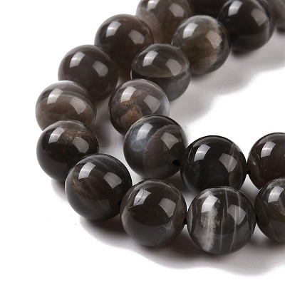 Natural Black Moonstone Beads Strands G-J157-12mm-05-1