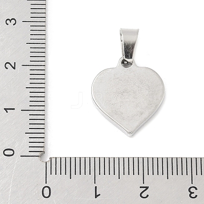 304 Stainless Steel Heart Pendants STAS-R162-01P-04-1