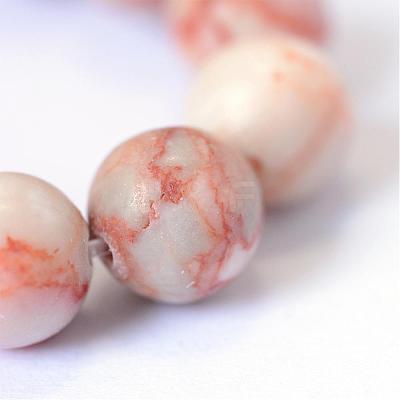 Natural Red Netstone Round Bead Strands G-E334-10mm-06-1
