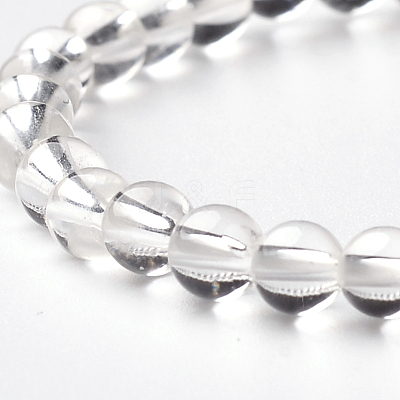Natural Crystal Round Bead Stretch Bracelets BJEW-L594-B07-1