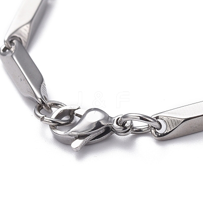 Tarnish Resistant Unisex 201 Stainless Steel Bar Link Chain Bracelets BJEW-L637-35C-P-1