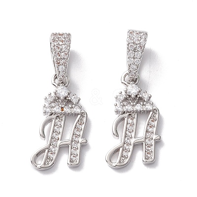 Eco-Friendly Brass Micro Pave Cubic Zirconia Pendants KK-K265-01P-H-1