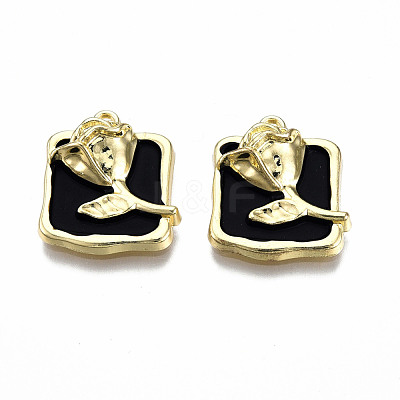 Rack Plating Alloy Enamel Pendants ENAM-N060-17-LG-1