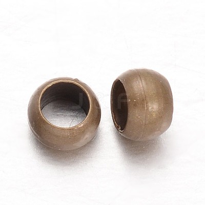 Rondelle Brass Crimp Beads X-KK-L134-31AB-1