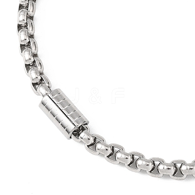 2Pcs 2 Styles Tarnish Resistant 304 Stainless Steel Box Chains Bracelets for Couples BJEW-JB12634-1