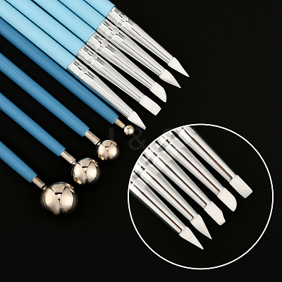 9Pcs 2 Styles Plastic Double Heads Modeling Clay Sculpting Tools Set TOOL-SP0001-09-1