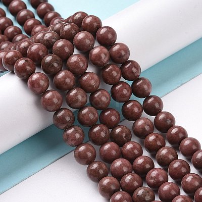Natural Rhodonite Round Bead Strands G-J302-10-6mm-1