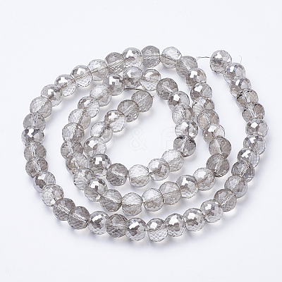 Electroplated Glass Beads Strands EGLA-Q092-8mm-A05-1