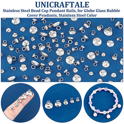 304 Stainless Steel Bead Cap Pendant Bails STAS-UN0010-42-1