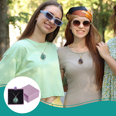 2Pcs 2 Colors 304 Stainless Steel Macrame Pouch Pendant Necklace Makings NJEW-PH0001-59-1