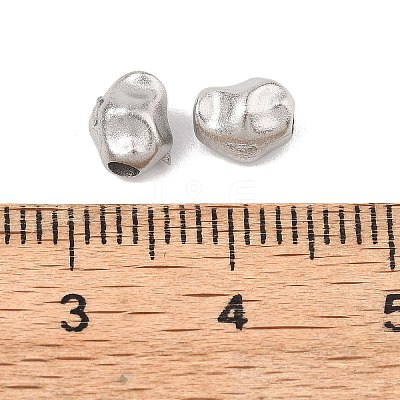 Hammered 304 Stainless Steel Beads STAS-B127-01P-10-1