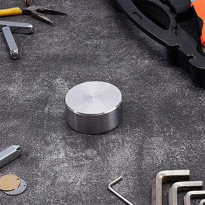 Flat Round Iron Block Jewelry Making Bench Tool Mini Forming Metalworking TOOL-WH0136-185C-1
