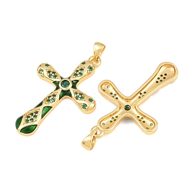 Brass Micro Pave Cubic Zirconia Pendants CU-CBAB3AD-11G-04-1