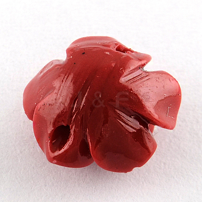 Dyed Flower Synthetical Coral Beads X-CORA-R011-28D-1