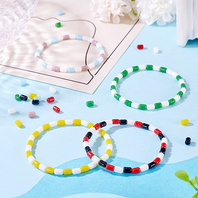 700Pcs 7 Colors Opaque Imitation Jade Glass Beads GLAA-TA0003-27-1