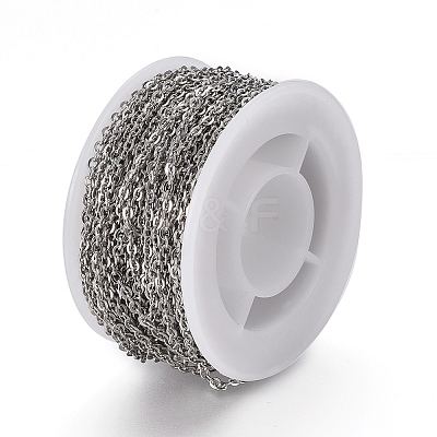 Tarnish Resistant 304 Stainless Steel Cable Chains CHS-F003-09P-D-1