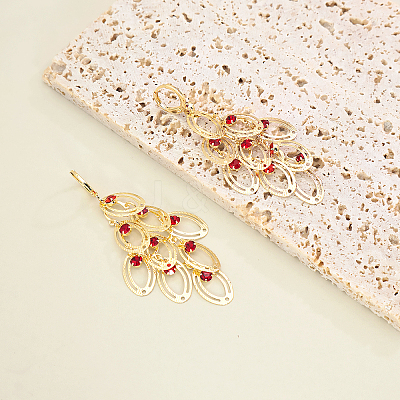 Brass Oval Tassel Hoop Earrings CQ4366-1