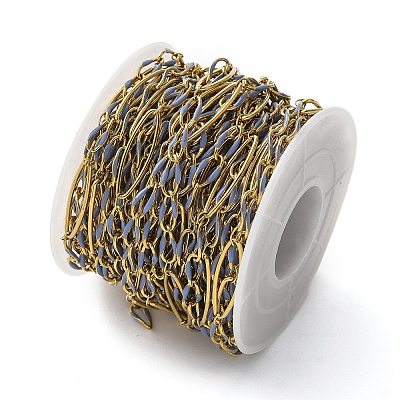 304 Stainless Steel Enamel Link Chains CHS-U003-01G-07-1