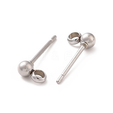 304 Stainless Steel Ear Stud Components STAS-F227-18F-P-1