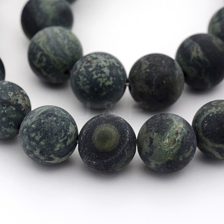 Frosted Natural Kambaba Jasper Beads Strands X-G-M272-14-6mm-1