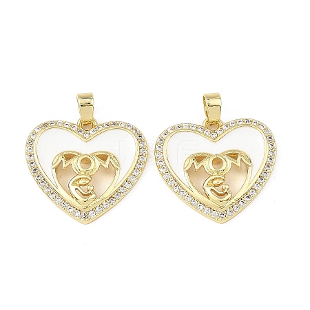 Mother's Day Brass Micro Pave Clear Cubic Zirconia Pendants CU-B002-10G-1