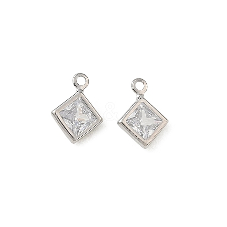 Brass Pave Clear Cubic Zirconia Charms CU-CBAD360-04P-02-1