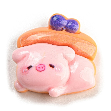 Pig Theme Opaque Resin Decoden Cabochons RESI-C042-03C-1