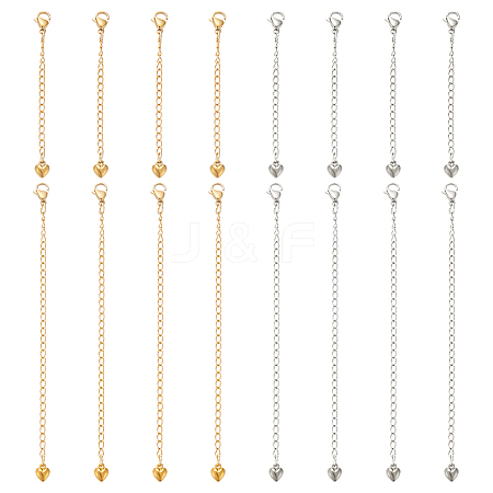 16Pcs 4 Styles 304 Stainless Steel End with Chains FIND-UN00025-1