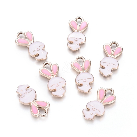 Light Gold Plated Alloy Pendants ENAM-L032-J01-G-AAA-1