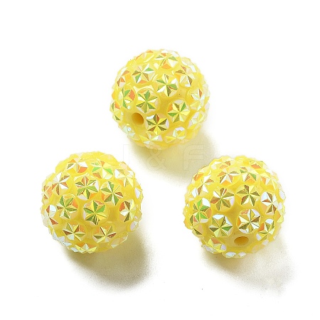 Opaque Acrylic Beads OACR-A035-01G-1