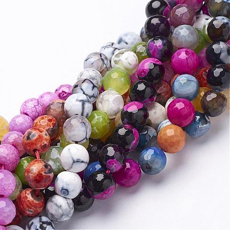 Natural Fire Crackle Agate Beads Strands G-D210-10mm-M1-1