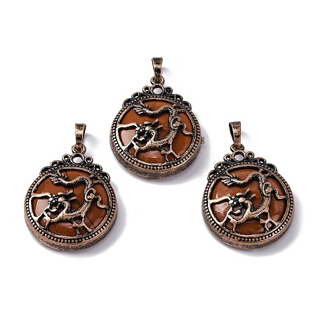 Natural Red Jasper Pendants G-A241-02R-14-1