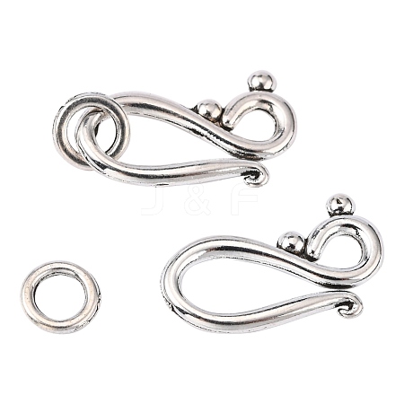 Tibetan Style Alloy Hook and Eye Clasps X-LF1277Y-NF-1