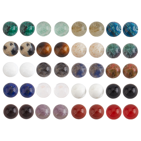 40Pcs 20 Styles Natural Mixed Gemstone Cabochons G-PH0002-55-1