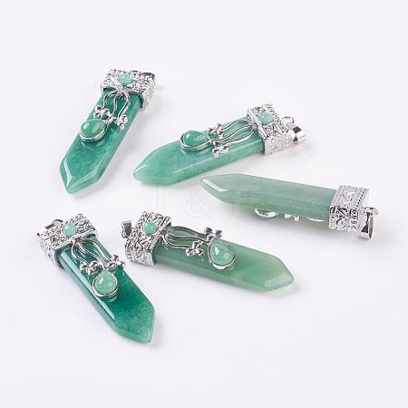 Natural Green Aventurine Big Pendants G-G718-A19-1