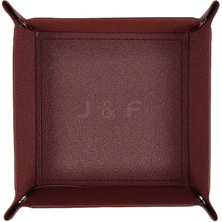 PU Leather Storage Tray Box with Snap Button AJEW-WH20011-69A-1