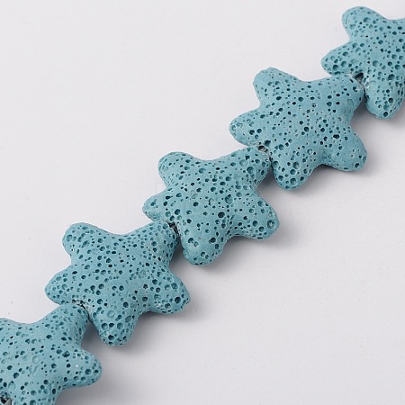 Star Synthetic Lava Rock Beads Strands G-N0099-14-1