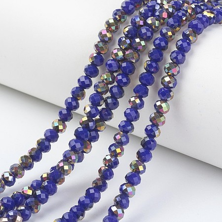 Electroplate Opaque Glass Beads Strands EGLA-A034-P8mm-R04-1