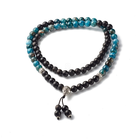Wood Beads Pendant Necklace for Men Women NJEW-JN03663-1